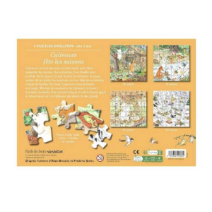 4 puzzles évolutifs - Calinours fête les saisons - L'école des loisirs
