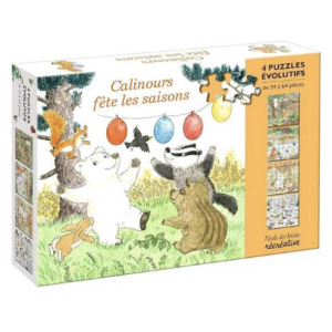 4 puzzles évolutifs - Calinours fête les saisons - L'école des loisirs