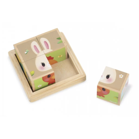 Barquette 4 cubes ferme - Janod