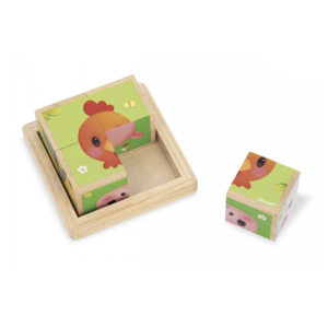 Barquette 4 cubes ferme - Janod