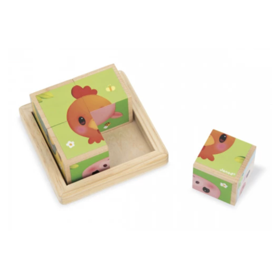 Barquette 4 cubes ferme - Janod