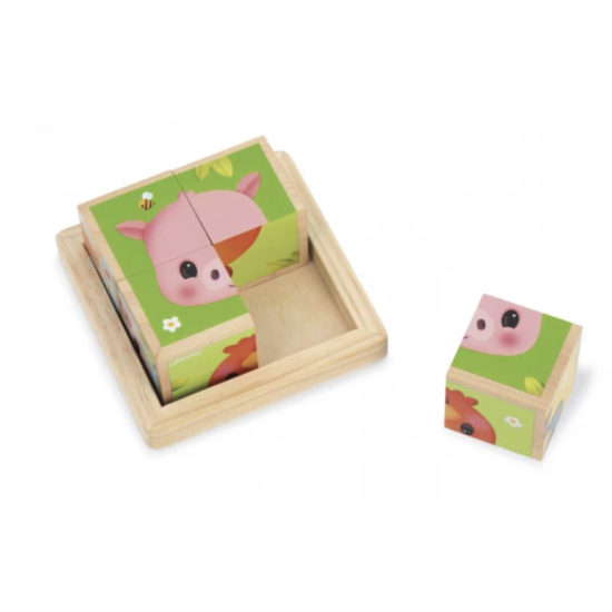 Barquette 4 cubes ferme - Janod