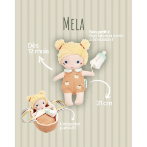 Poupée en tissu - Méla et son couffin 21 cm - Lilliputiens