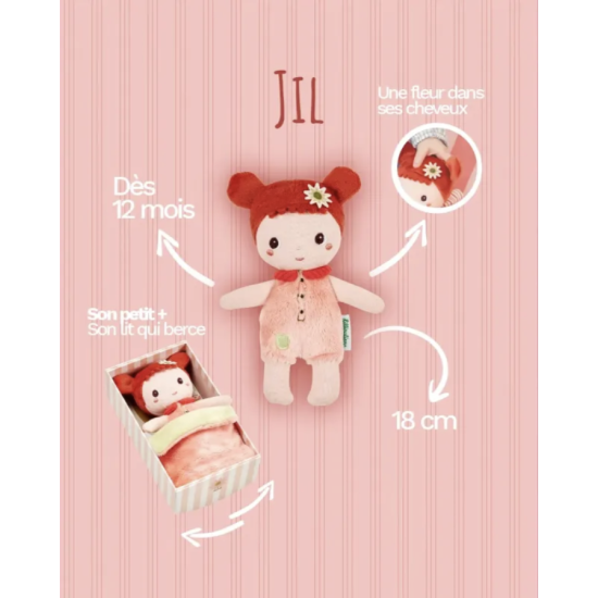 Jil - Petite poupée en tissu 18 cm- Lilliputiens