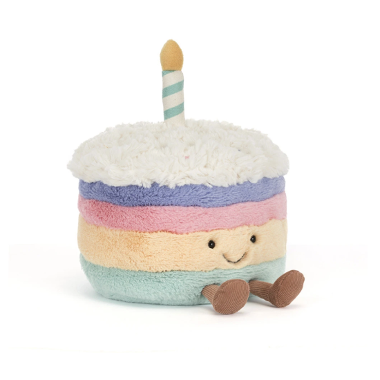 Jellycat Rainbow Cake – Peluche Amuseables Gâteau Arc-en-ciel