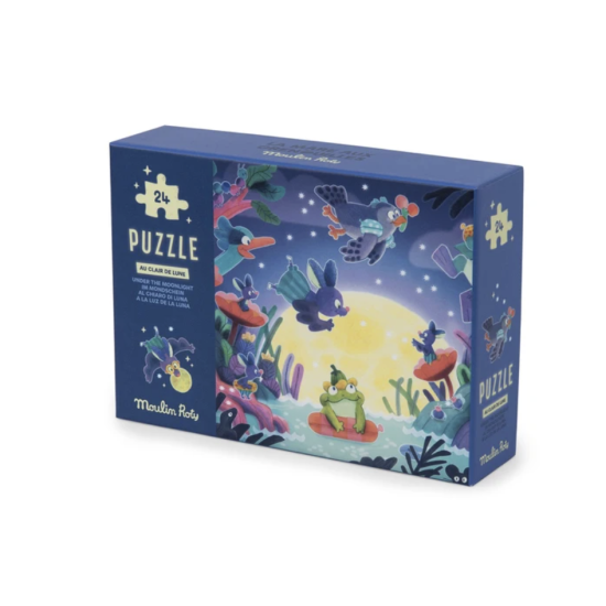 Puzzle phosphorescent 24 pcs Au clair de lune - Moulin Roty