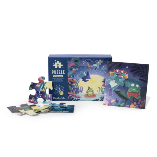 Puzzle phosphorescent 24 pcs Au clair de lune - Moulin Roty