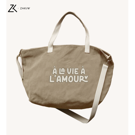 Sac XL velours - A la vie à l'amour - Zakuw