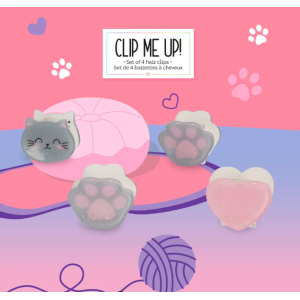 Set de 4 mini barrettes à cheveux Clip me up - Kitty - Legami
