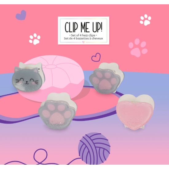 Set de 4 mini barrettes à cheveux Clip me up - Kitty - Legami