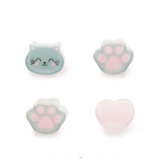Set de 4 mini barrettes à cheveux Clip me up - Kitty - Legami