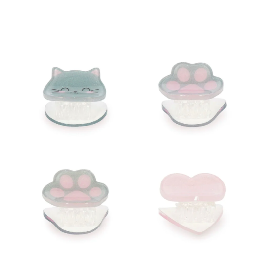 Set de 4 mini barrettes à cheveux Clip me up - Kitty - Legami