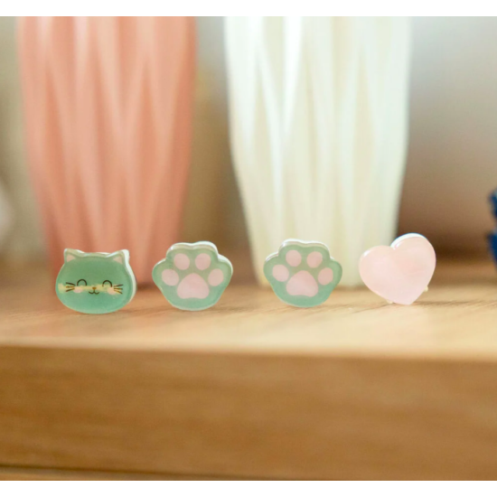 Set de 4 mini barrettes à cheveux Clip me up - Kitty - Legami