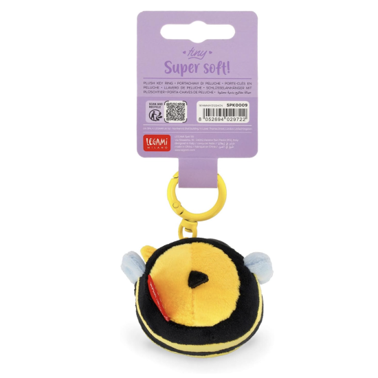 Porte-clés en peluche - Tiny Super Soft - Abeille - Legami