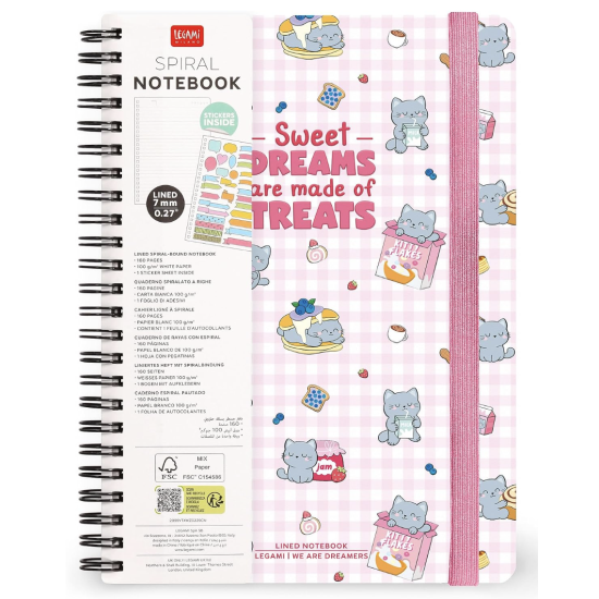 Carnet spirale A5 - Kitty - Legami