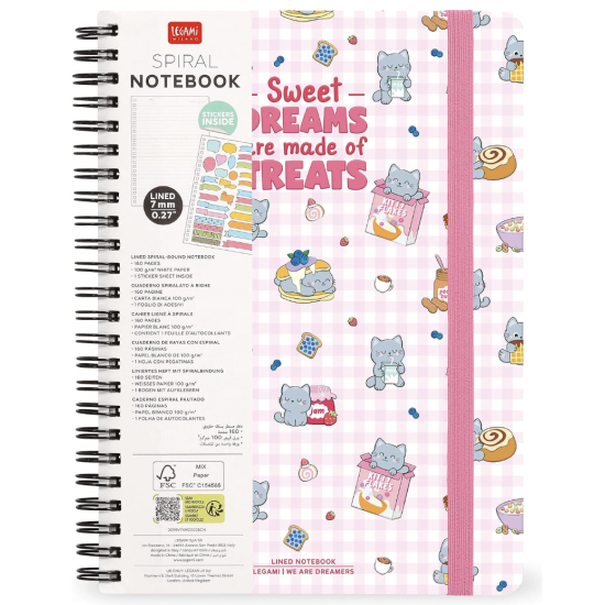 Carnet spirale A4 - Kitty - Legami