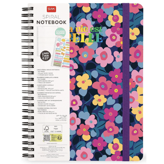 Carnet spirale A4 - Flowers - Legami