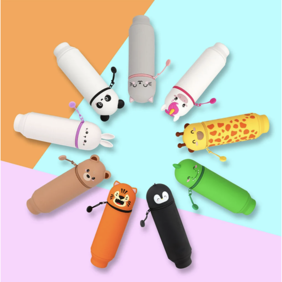 Trousse 2 en 1 Kawaii Dino - Silicone souple - Legami