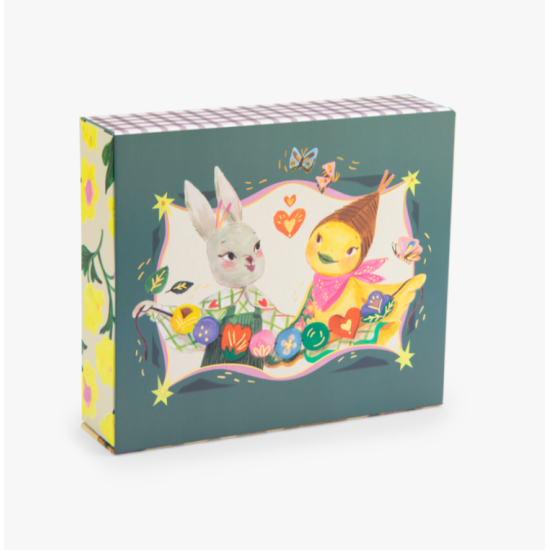 Coffret perles en bois colorées - Les Minouchkas - Moulin Roty