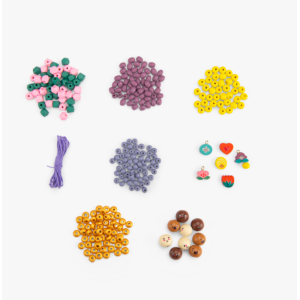 Coffret perles en bois colorées - Les Minouchkas - Moulin Roty