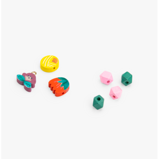 Coffret perles en bois colorées - Les Minouchkas - Moulin Roty