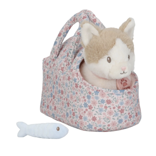 Peluche chat dans son sac de transport - Marley - Little Dutch
