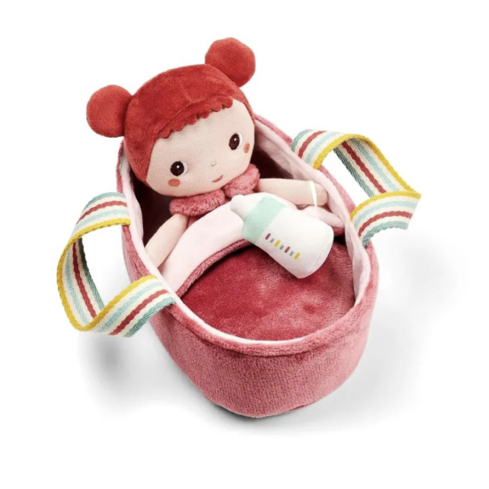 Poupée en tissu Mio et son couffin - 21 cm - Lilliputiens