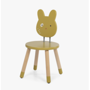Chaise en bois ocre - Trois petits lapins - Moulin Roty