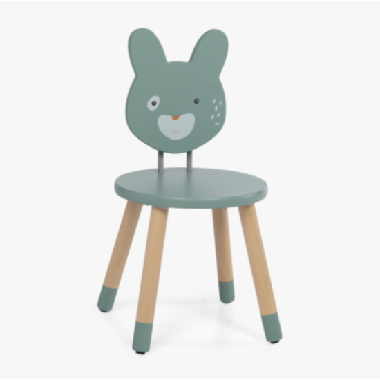 Chaise en bois sauge - Trois petits lapins - Moulin Roty