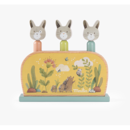 Pop up en bois - Trois petits lapins - Moulin Roty