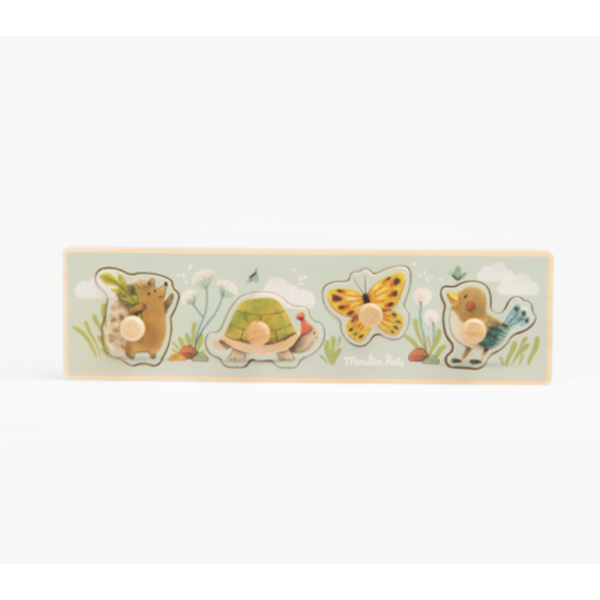 Puzzle encastrable avec poignées - Trois petits lapins - Moulin Roty