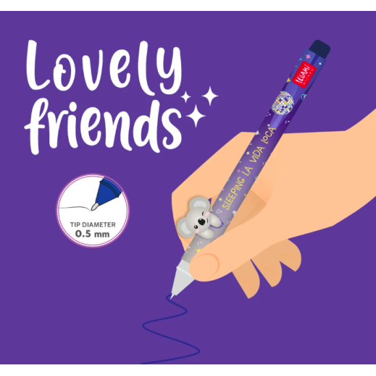 Stylo gel avec animal décoratif - Koala - Lovely Friends - Legami