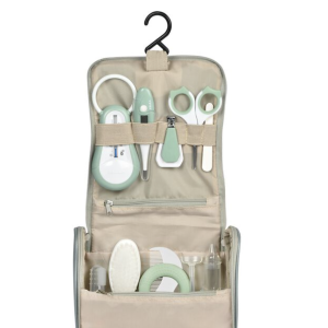 Trousse de toilette bébé sauge 10 accessoires | Béaba