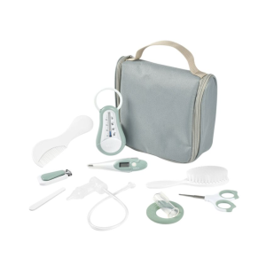 Trousse de toilette bébé sauge 10 accessoires | Béaba