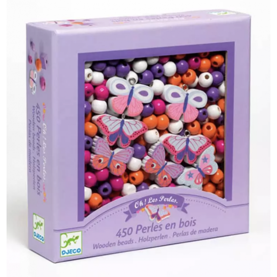 450 perles en bois - Papillons - Djeco