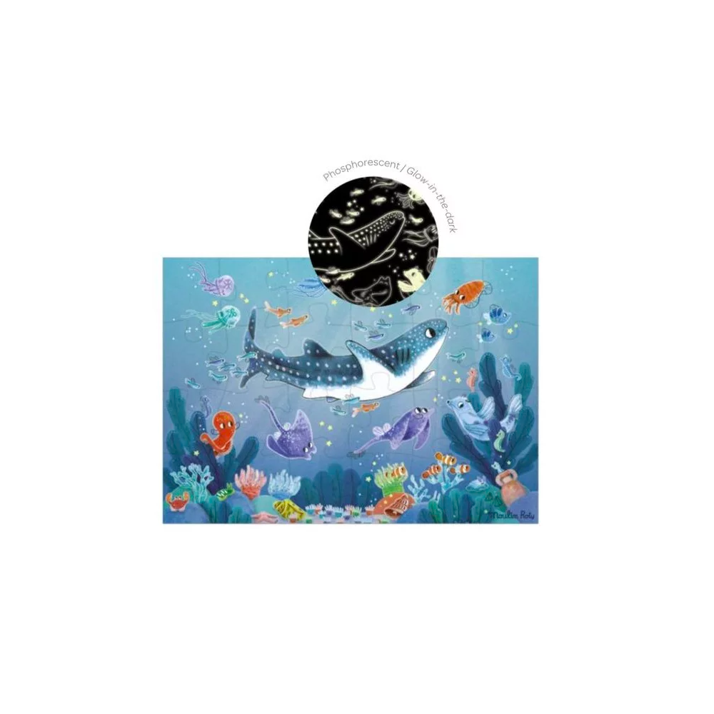 Puzzle phosphorescent 24 pcs - Sous la mer - Moulin Roty