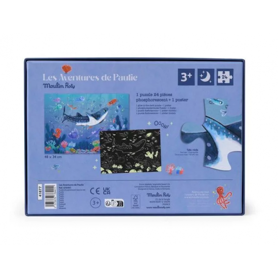 Puzzle phosphorescent 24 pcs - Sous la mer - Moulin Roty