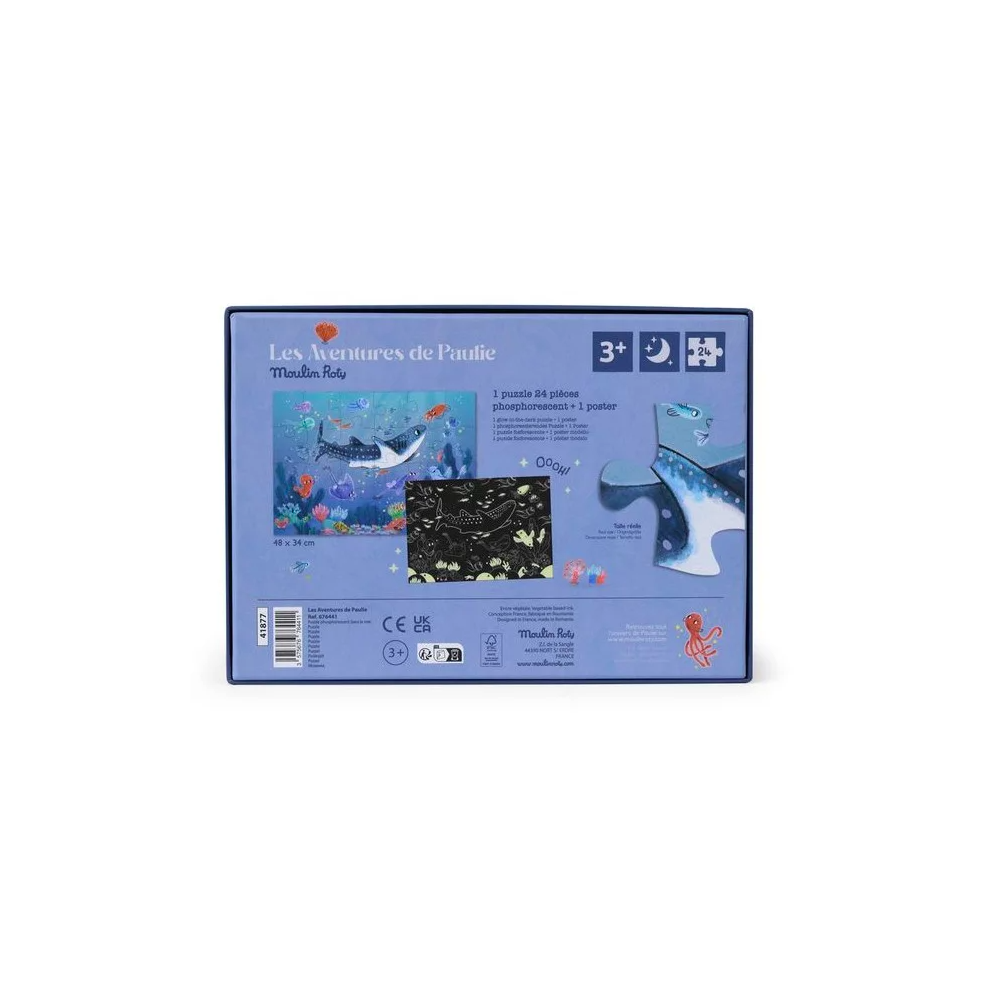 Puzzle phosphorescent 24 pcs - Sous la mer - Moulin Roty